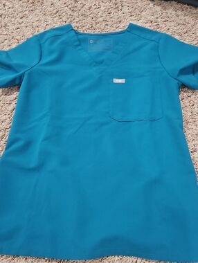 Figs Catarina Top- XXS- Pacific Blue